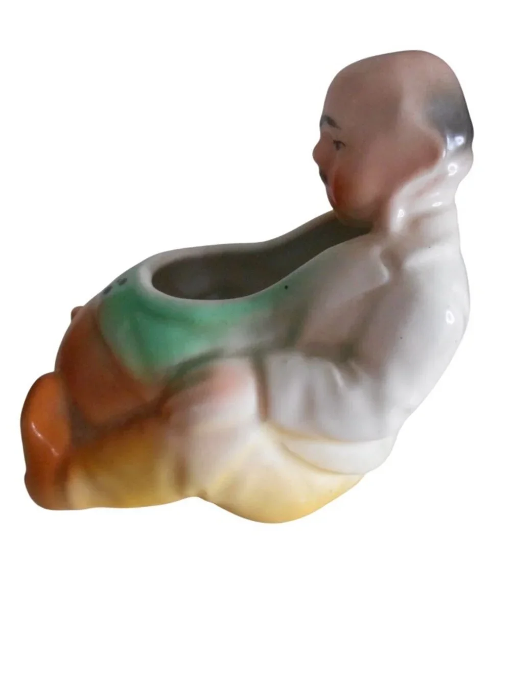 Vintage Czech Pottery Fat Man Pipe Holder Ashtray Planter Czechoslovakia - Picture 2 of 6